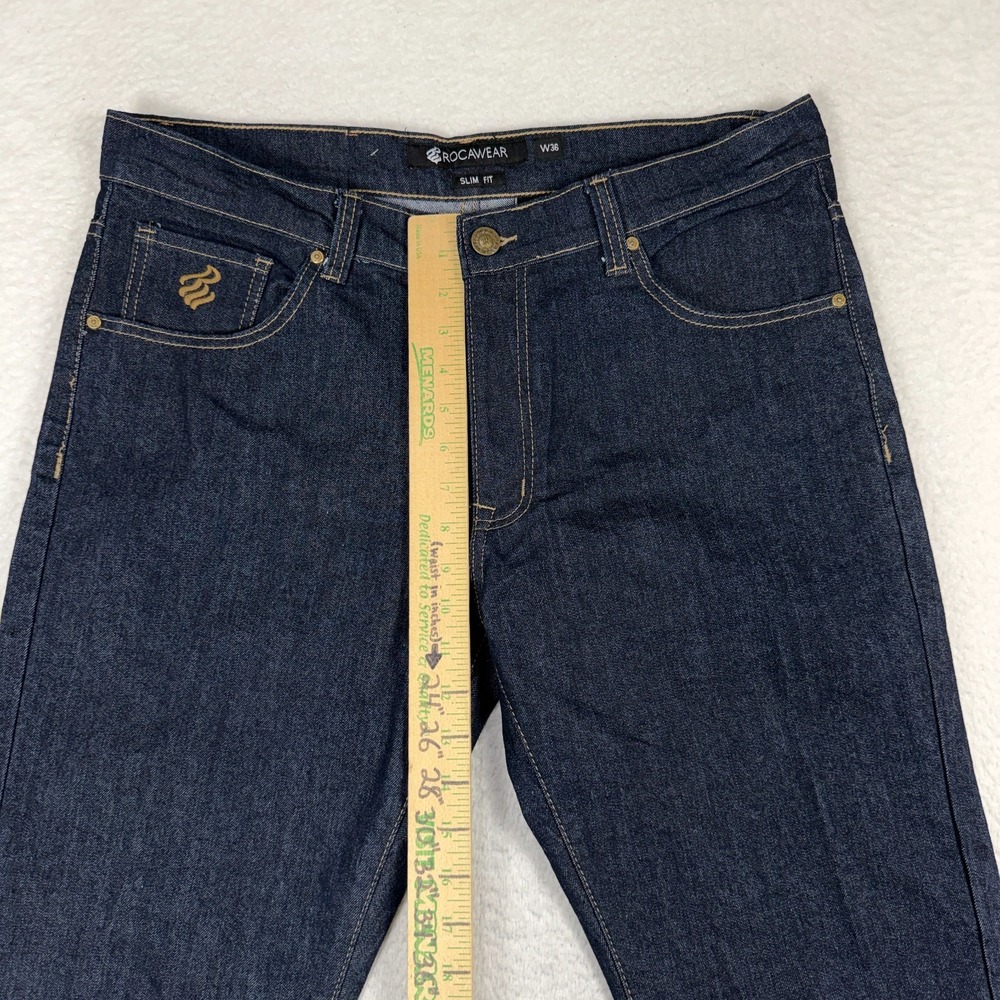 Vtg Rocawear Jeans Men 36 Blue Slim Fit Hip Hop Rap Denim Streetwear Y2K NWOT - Picture 11 of 12